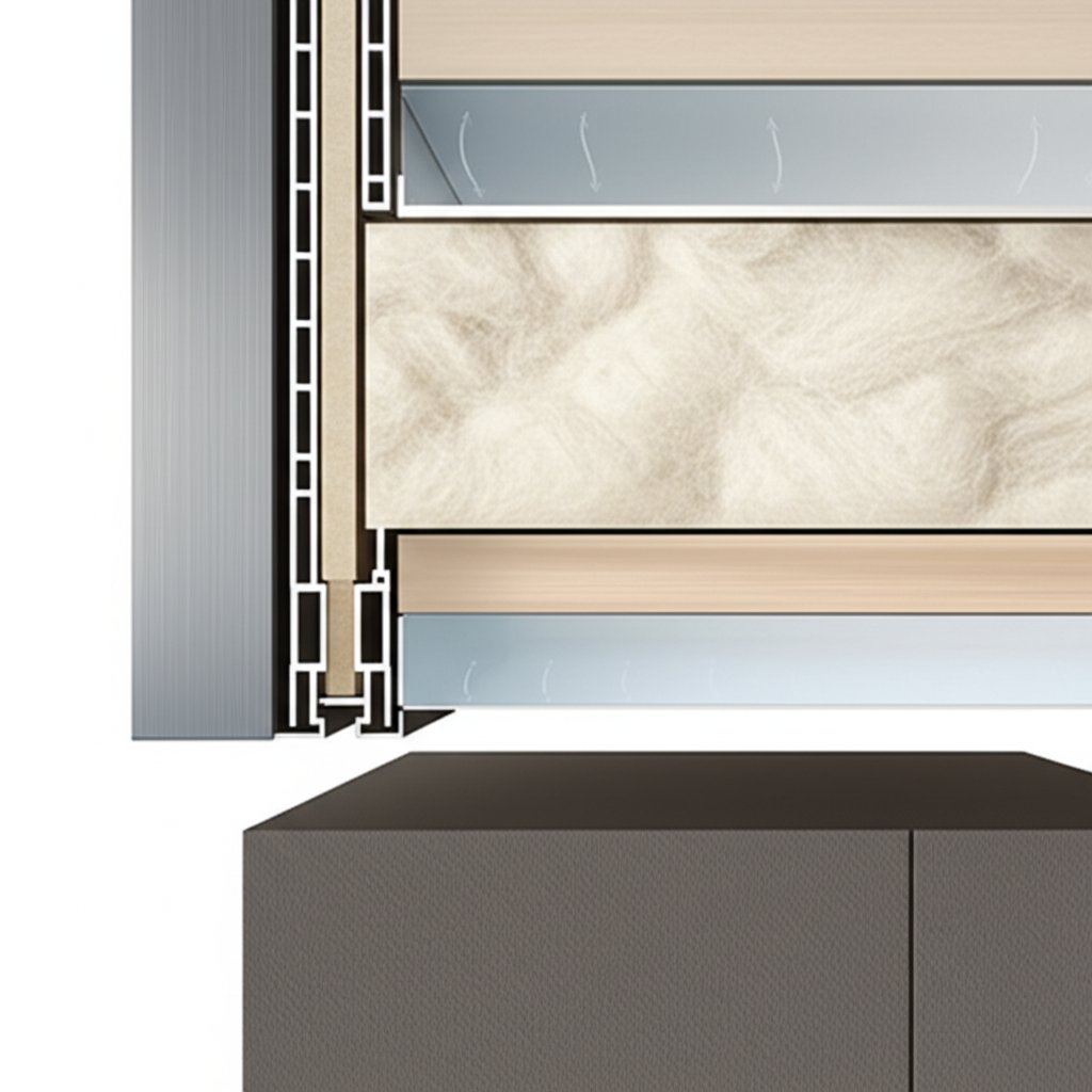 layered wall assembly with aluminium composite panel for sound and thermal management