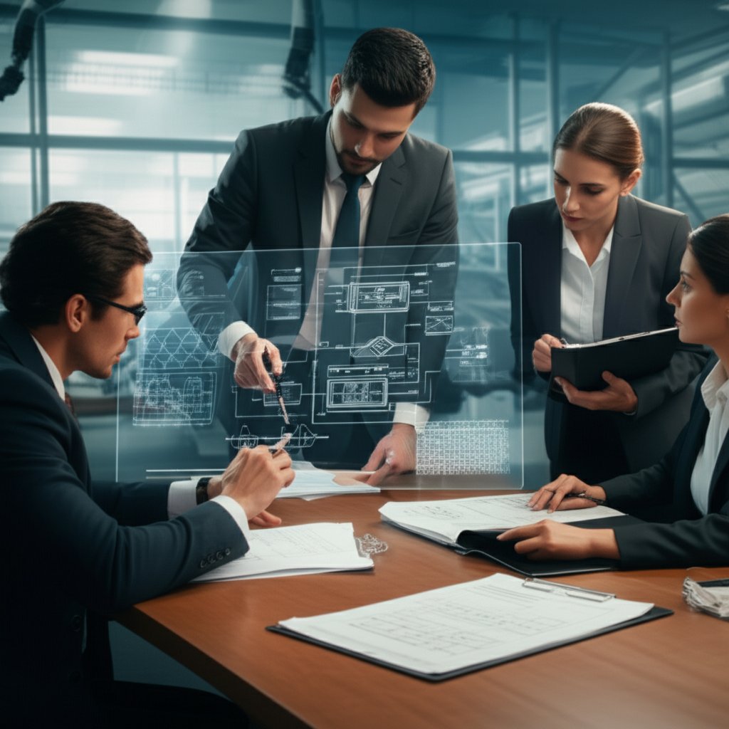 automotive engineers collaborating on ppap manufacturing documentation and quality processes