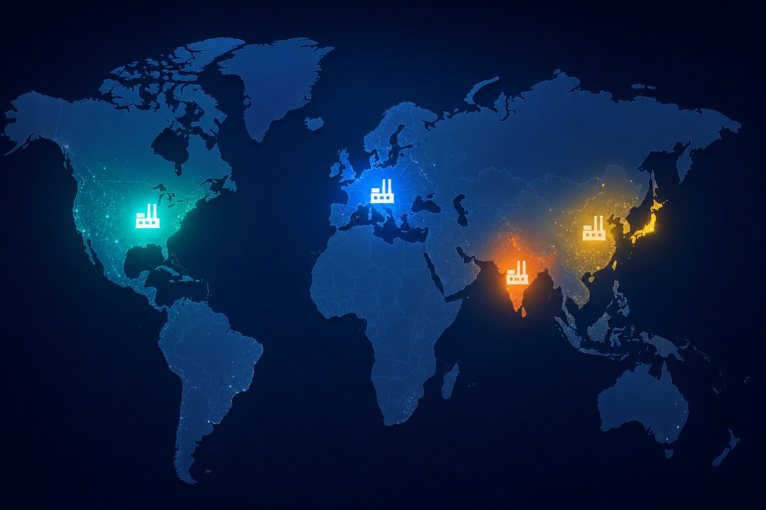 global map highlighting the key regions where single screw extruder manufacturing expertise is concentrated worldwide