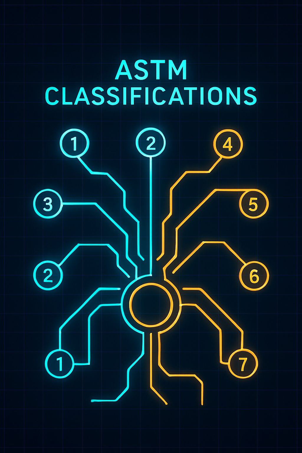 Abstract diagram illustrating the seven standardized classifications of chemical additives