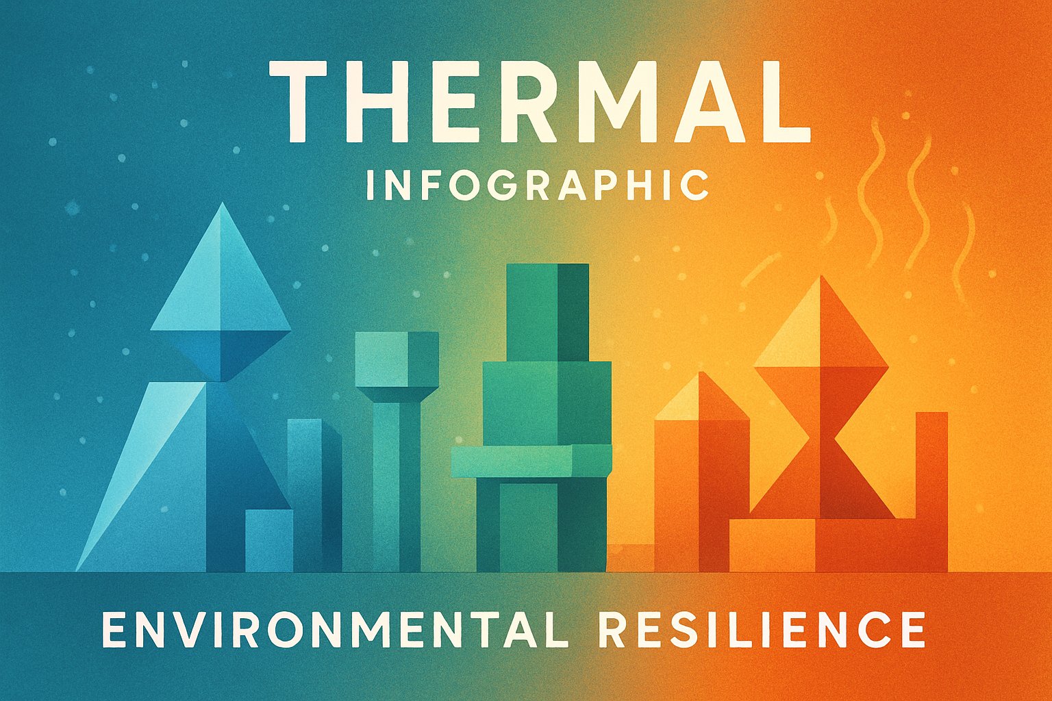 Visual metaphor of temperature variations and environmental factors affecting material performance