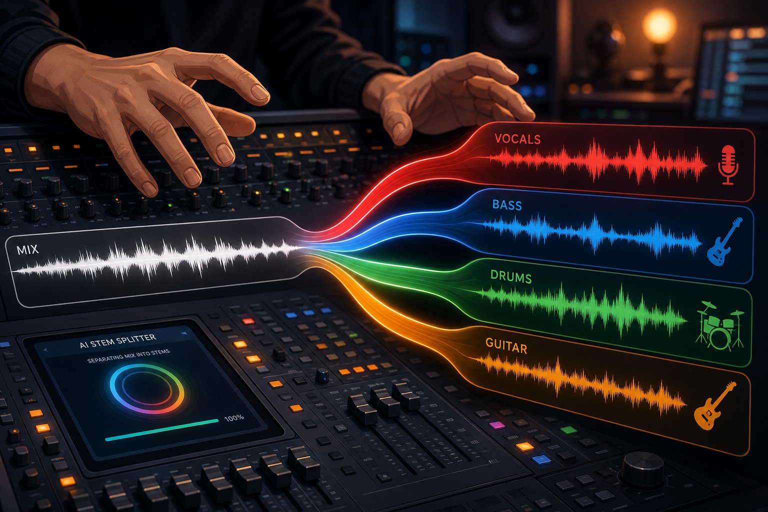 ai stem separation breaks a mixed track into individual components offering a hands on way to observe how machines perceive and decompose music