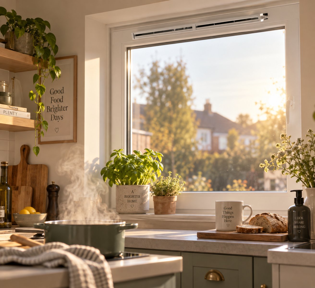 keeping trickle vents open in kitchens helps moisture from cooking escape before it causes condensation