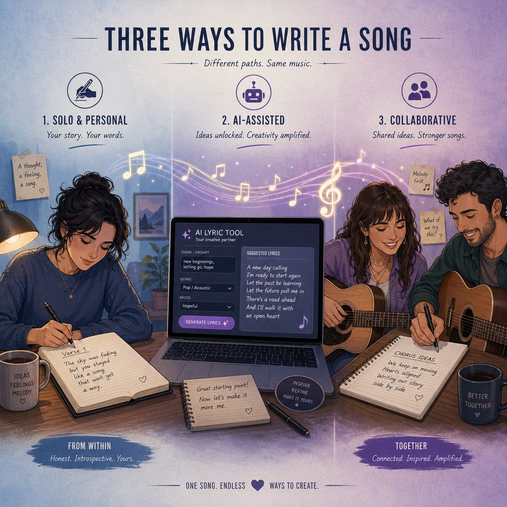 from writing by hand to ai generators to co writing sessions every lyric making approach has unique strengths