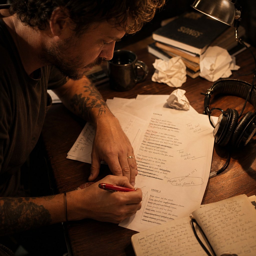 self editing with a structured checklist turns a rough lyric draft into a finished song