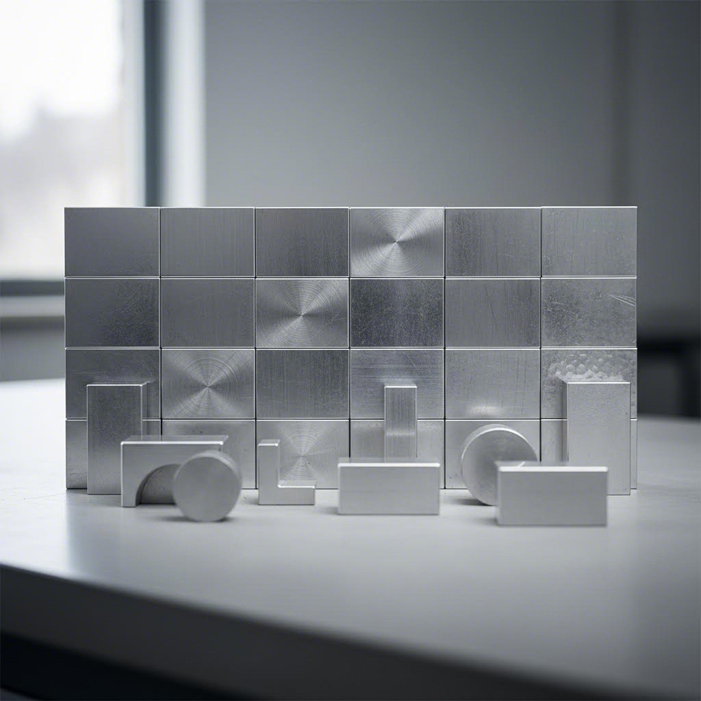 aluminum alloy samples showing different grades used in extrusion manufacturing
