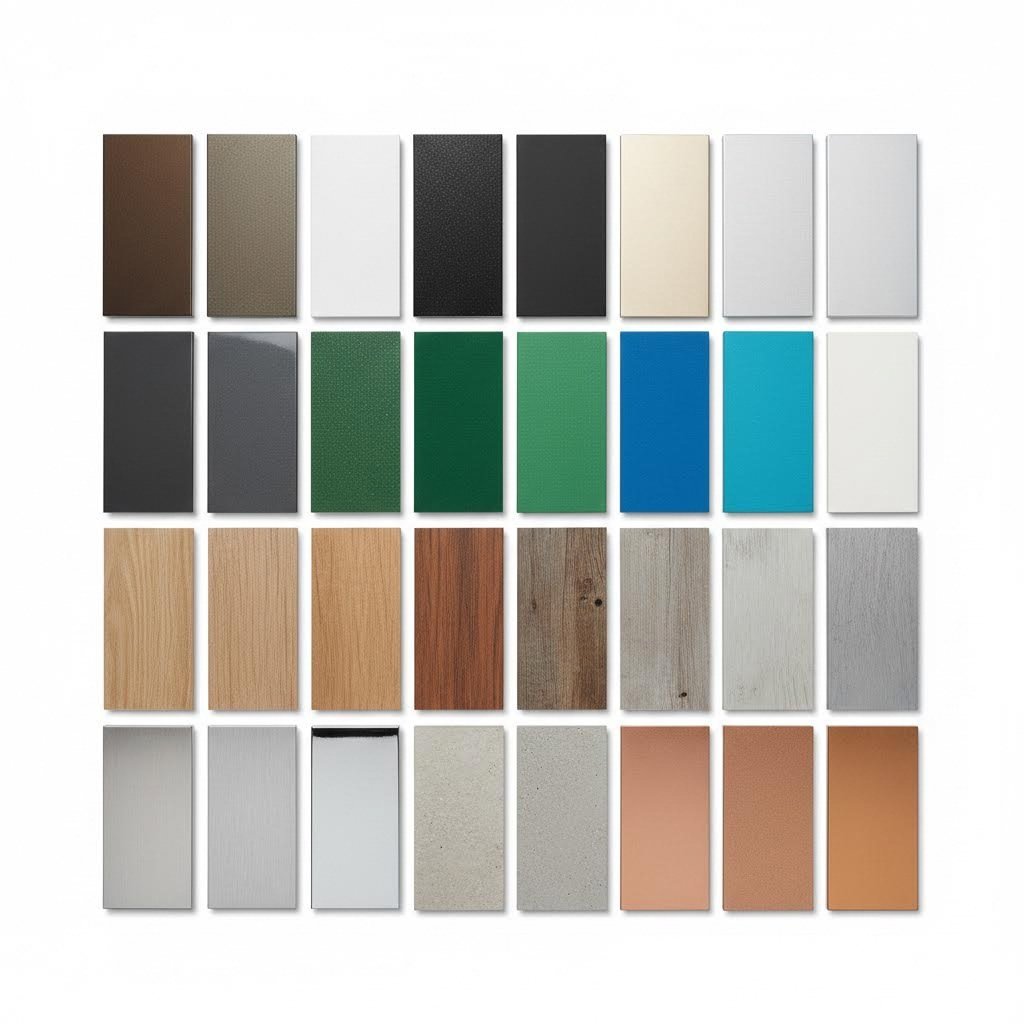 aluminum profiles featuring various surface treatments and finish options