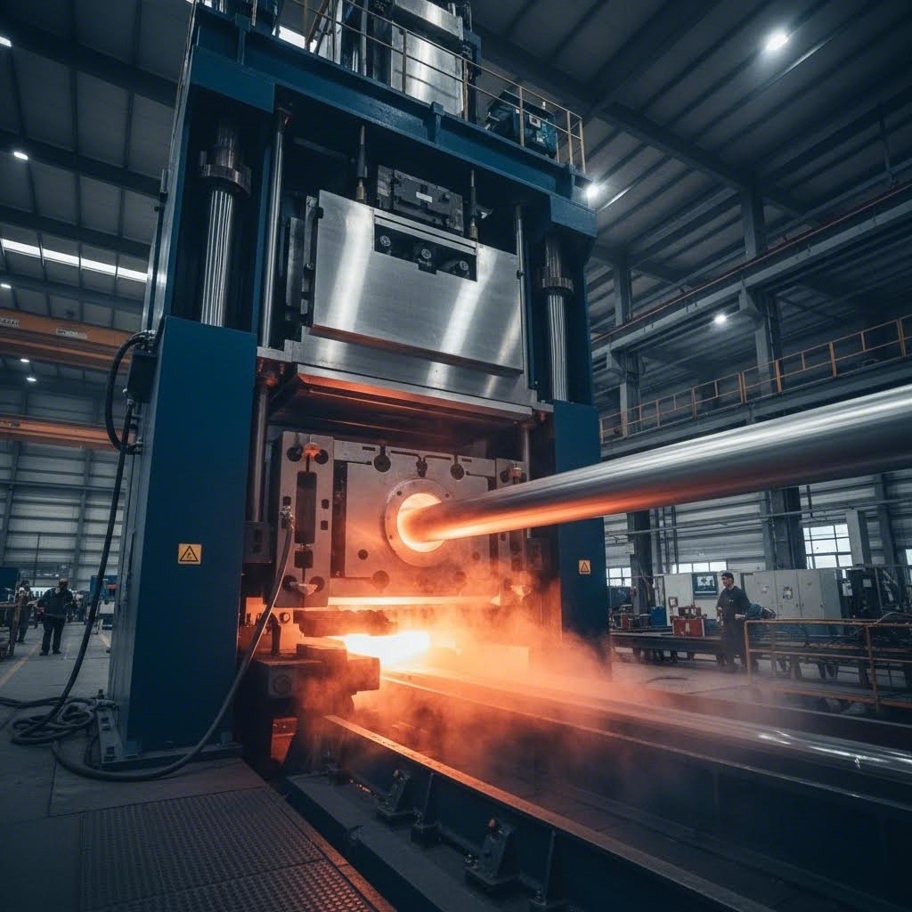 modern aluminum extrusion manufacturing facility showcasing industrial press machinery