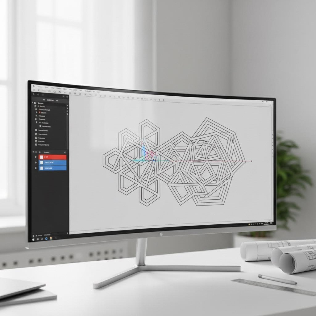 cad software interface showing properly prepared laser cutting design file