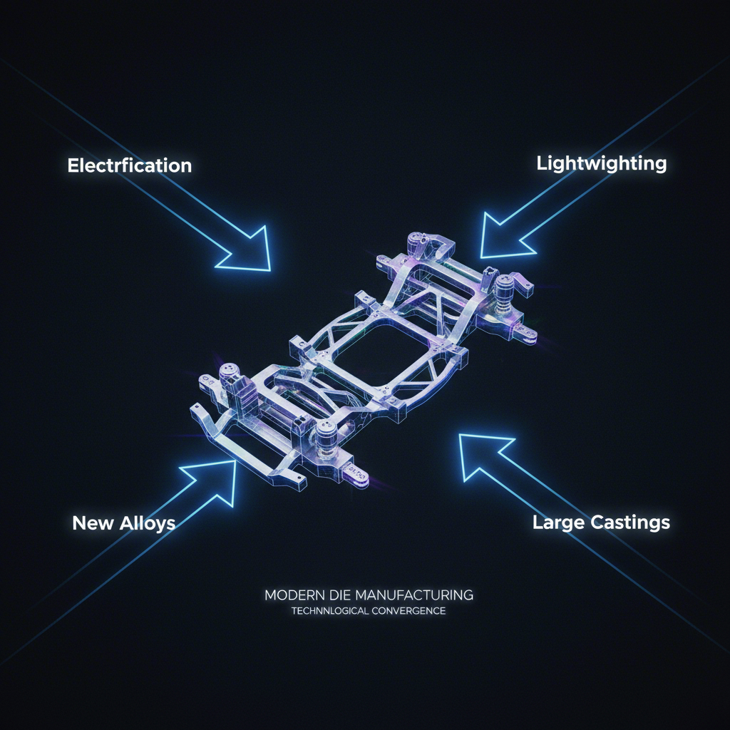 infographic showing the key automotive megatrends influencing die casting and vehicle design