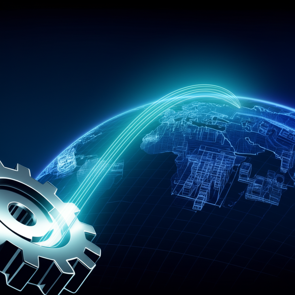 conceptual image of a global automotive parts supply chain originating from ningbo china