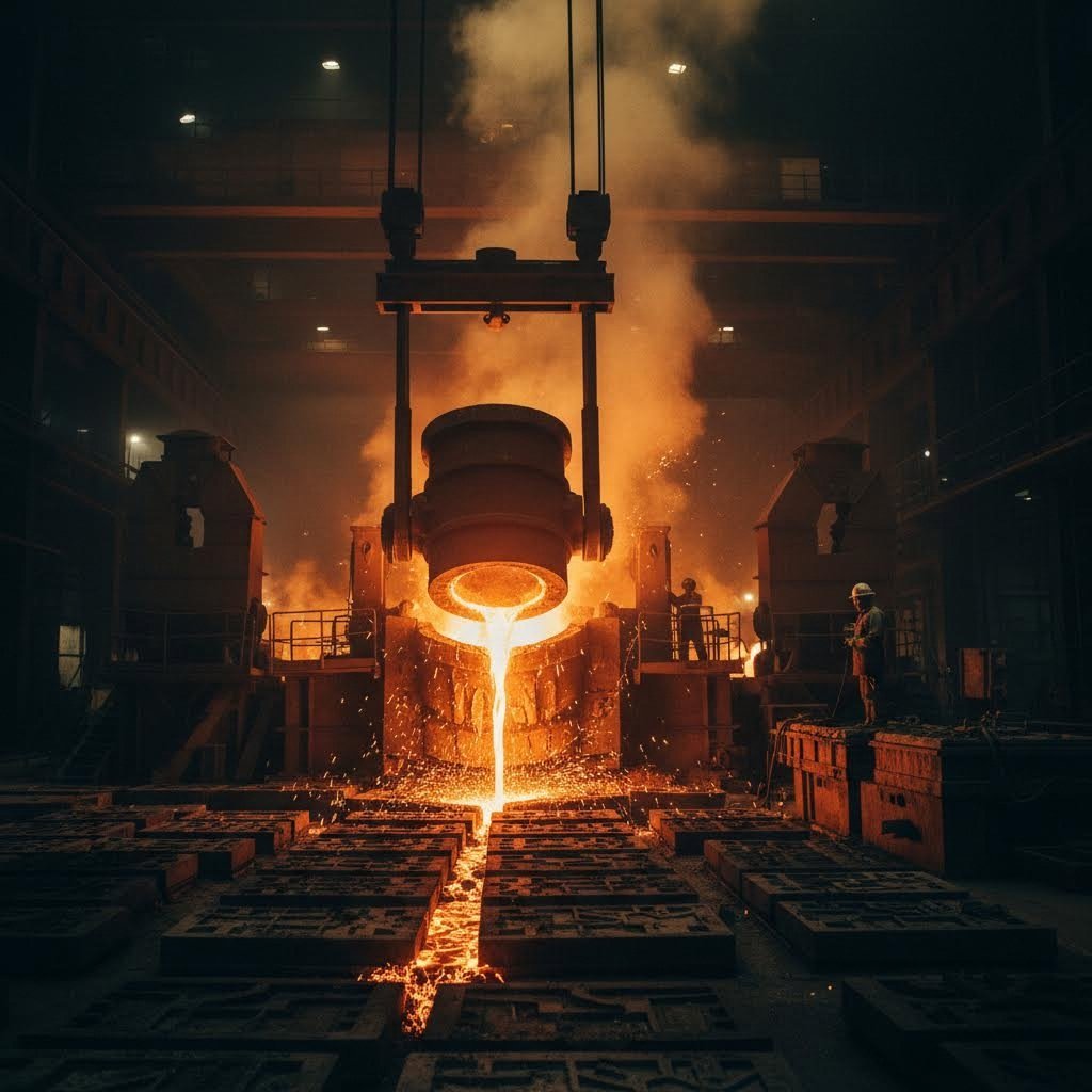 molten steel casting process enables complex shapes at lower production costs