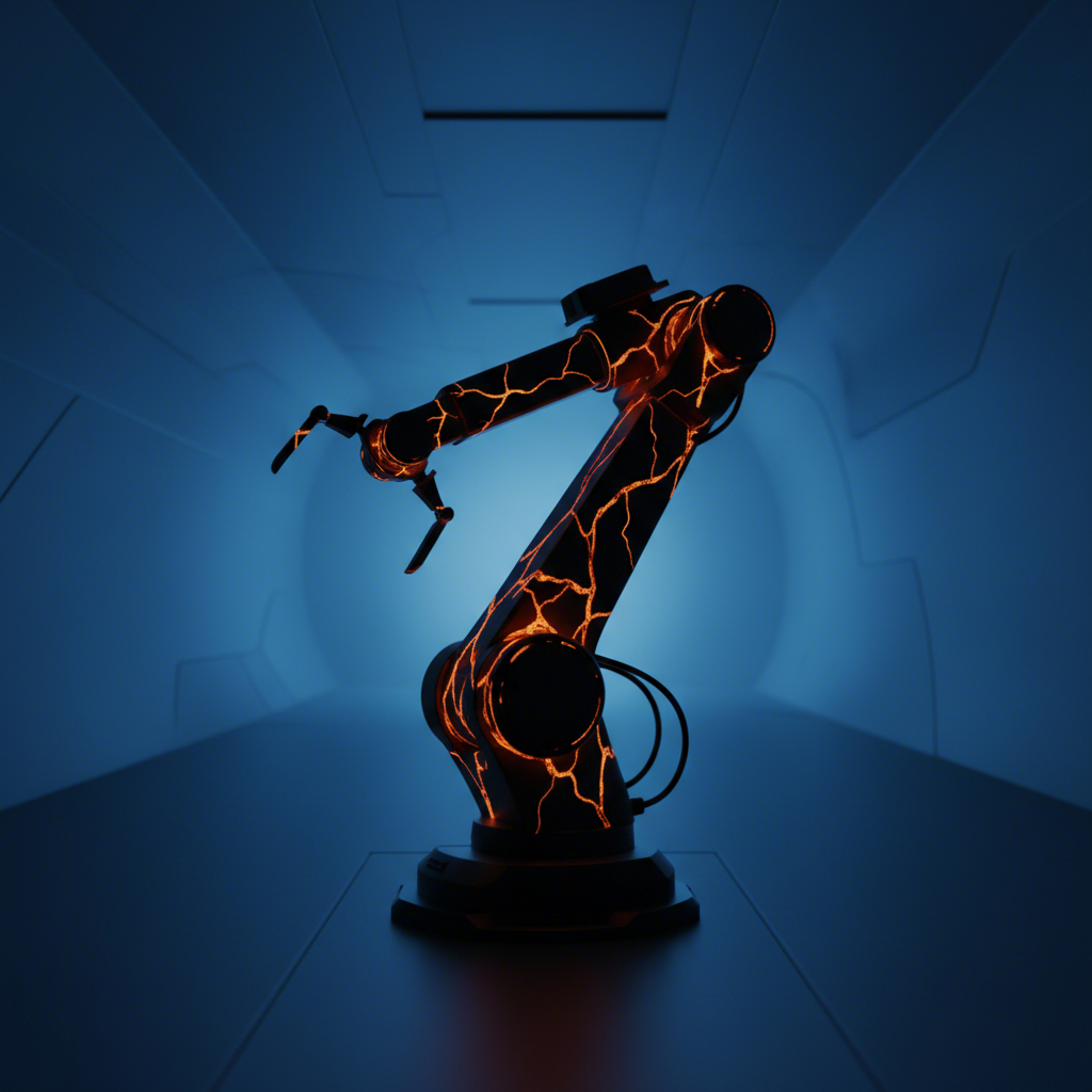 an artistic representation of stress and corrosion on a suspension component