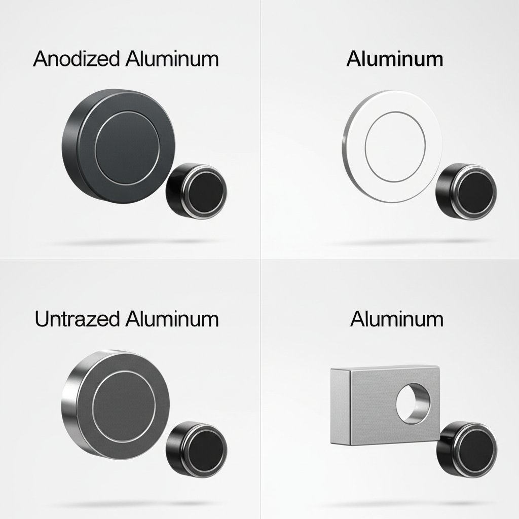 magnets not sticking to various finished aluminum objects confirming nonmagnetic behavior