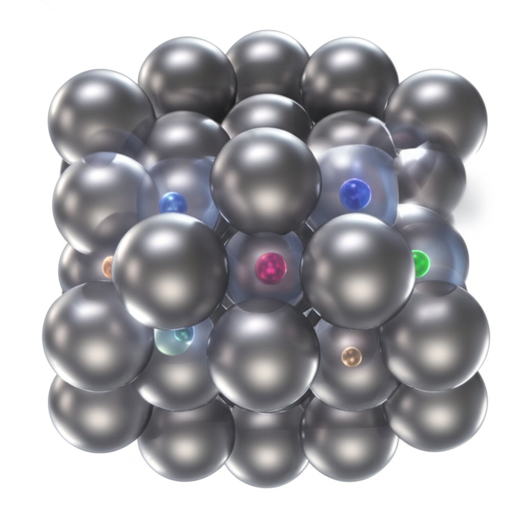 visual representation of interstitial impurities affecting titanium's melting and solidification