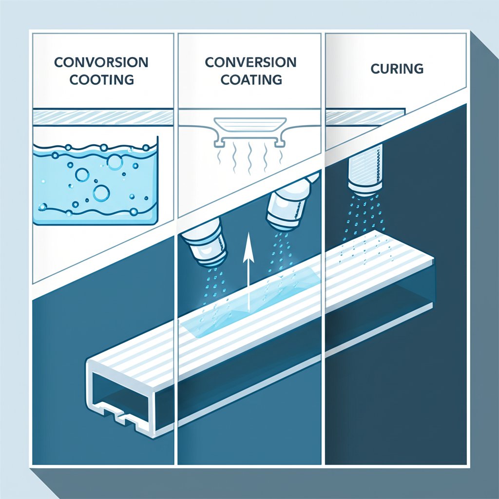 process flow for finishing automotive aluminum extrusions from pretreatment to final inspection