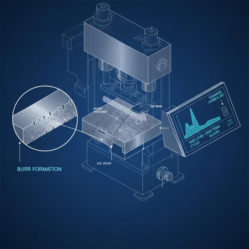 Diagnostic vectors for stamping die wear part quality die surface condition and press metrics