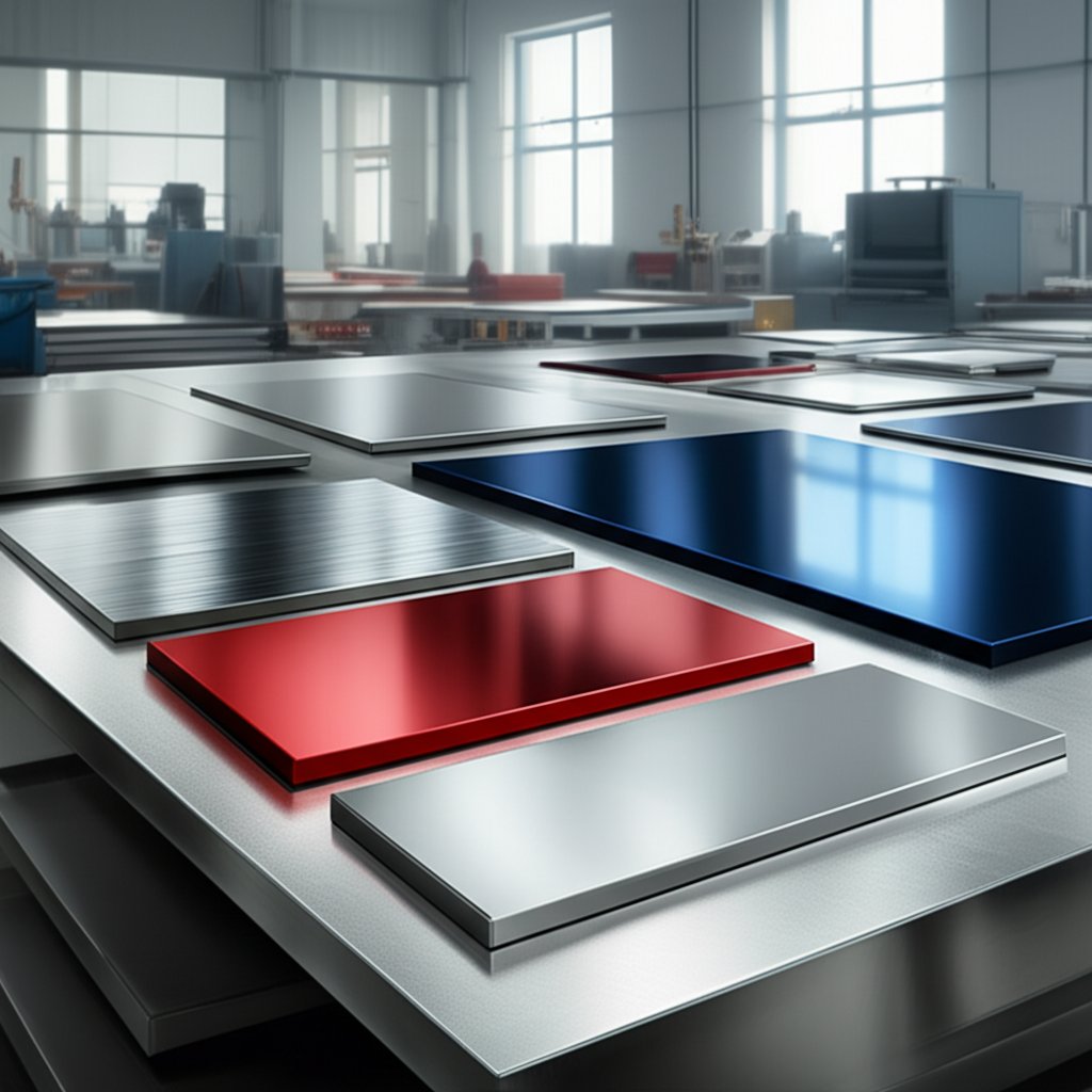assorted aluminum sheets in various finishes and sizes for diverse industrial and design applications