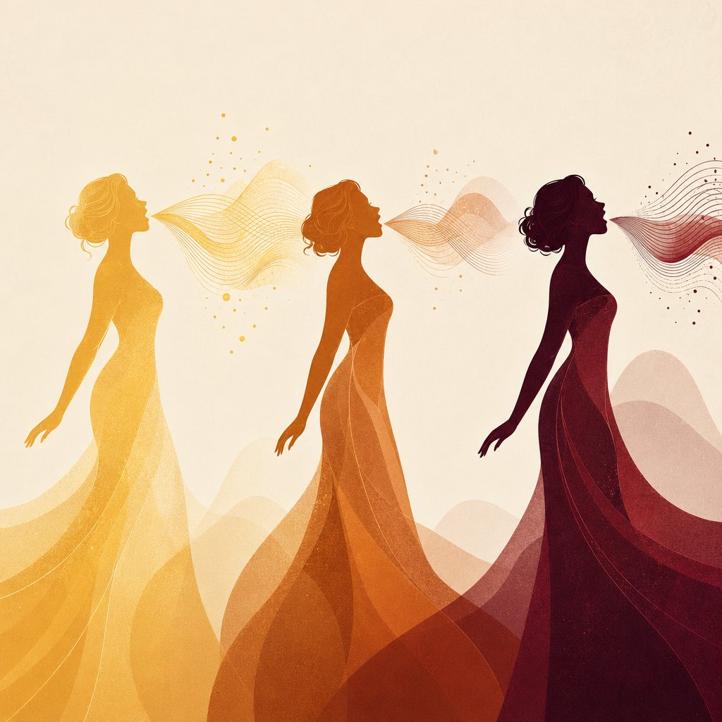 the female voice spectrum ranges from bright sopranos to rich deep contraltos