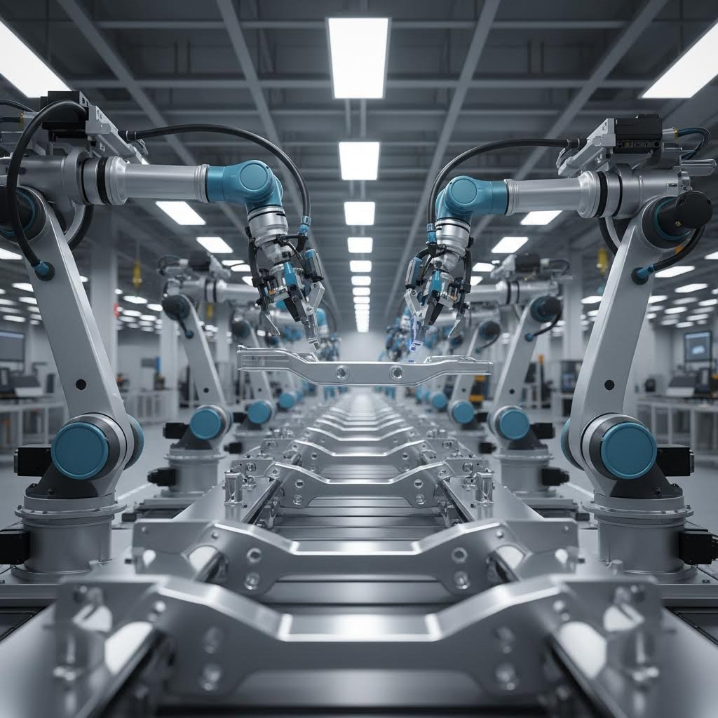 laser cut automotive components in precision manufacturing environment