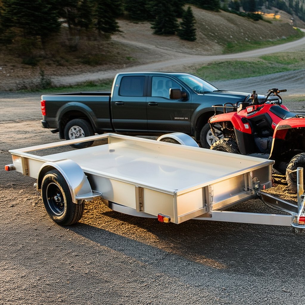 modern aluminium atv trailer ready for outdoor adventures