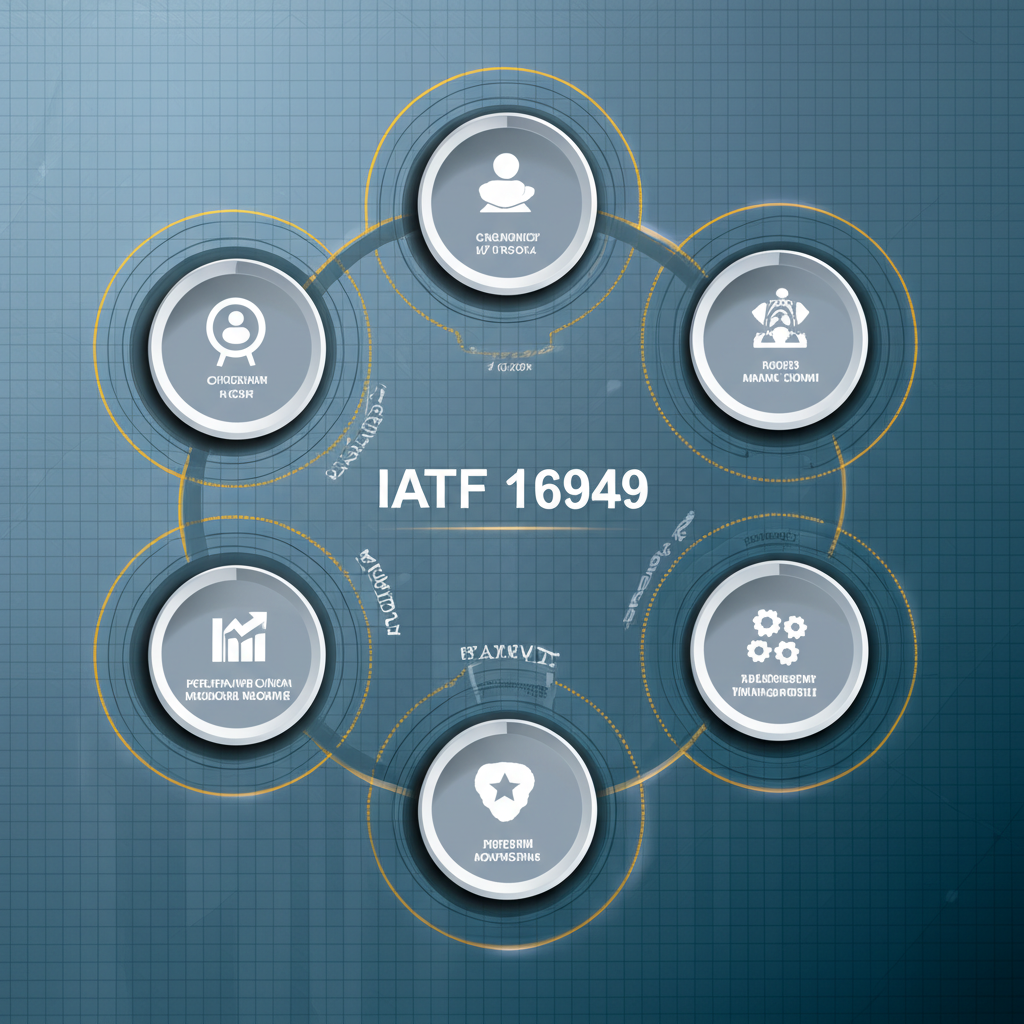 visual representation of the seven core principles of the iatf 16949 quality management system