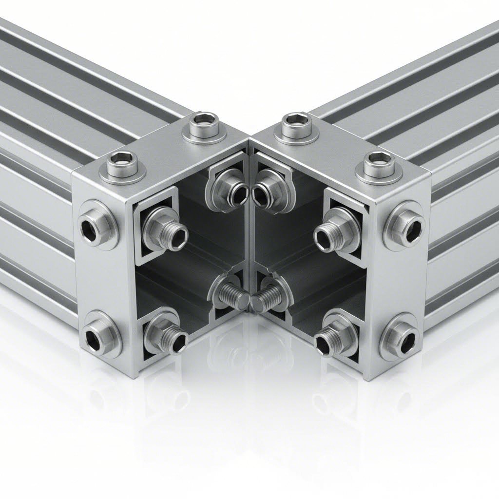 t slot corner connection hardware for aluminum extrusion frame assembly