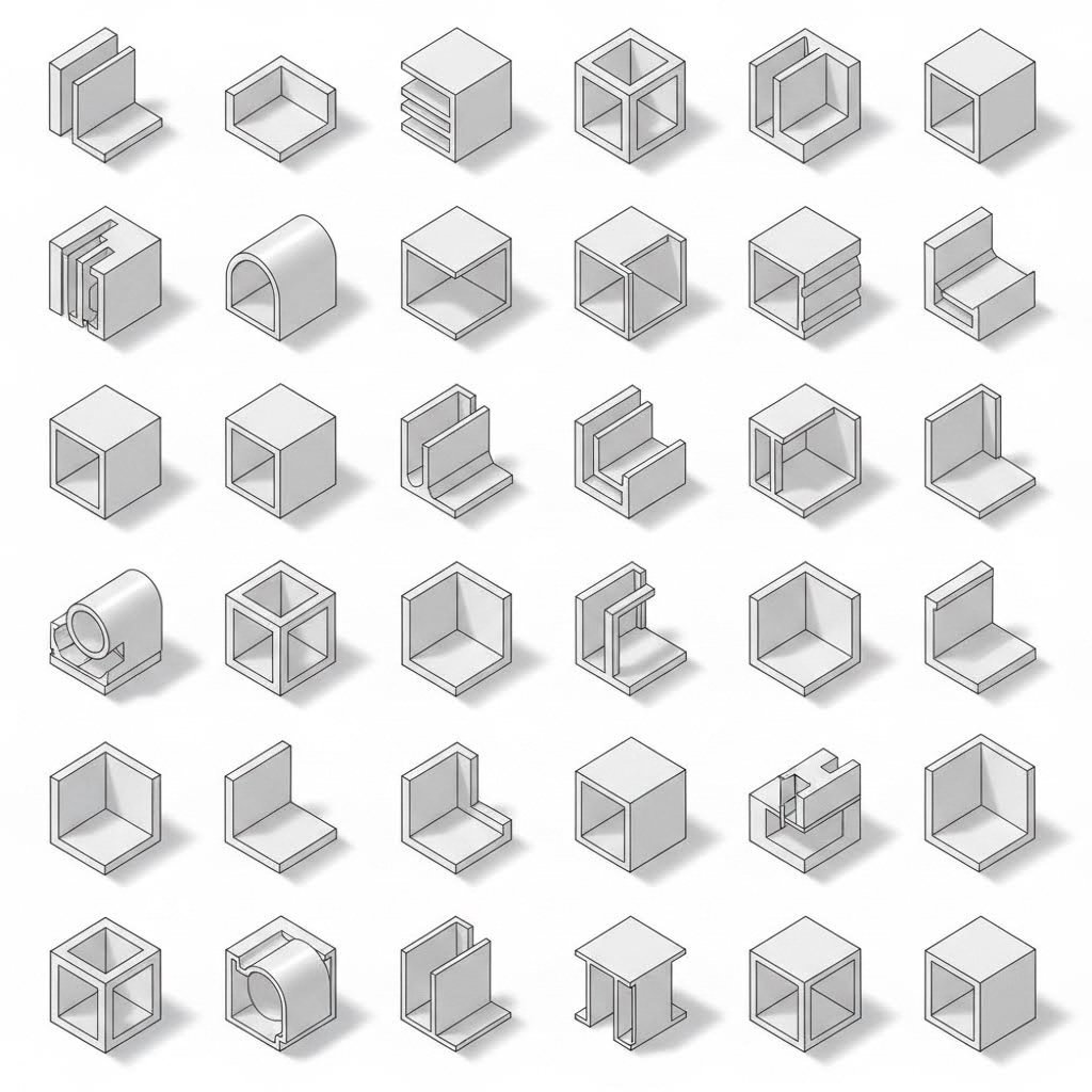 standard aluminum extrusion profile shapes and configurations
