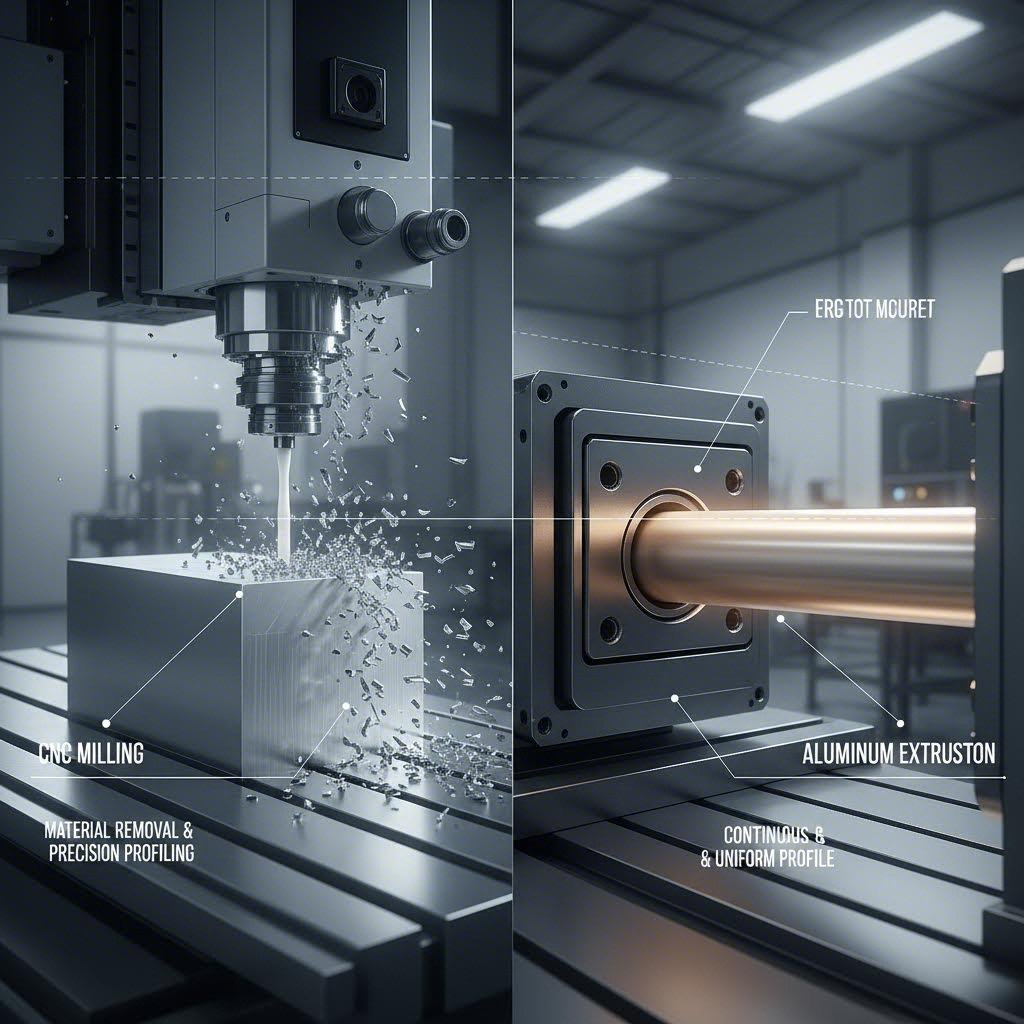 cnc machining versus aluminum extrusion manufacturing methods comparison