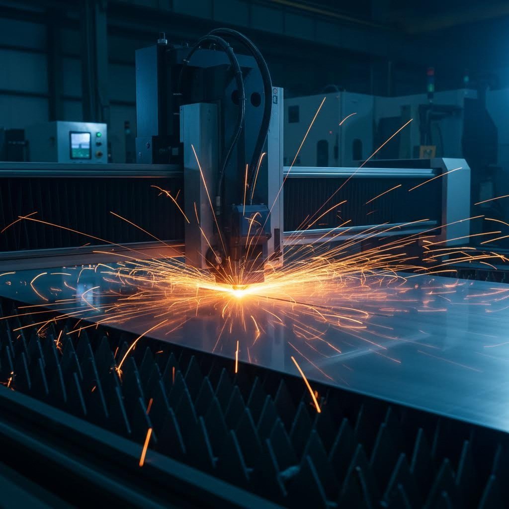 fiber laser cutting machine processing metal with precision and speed