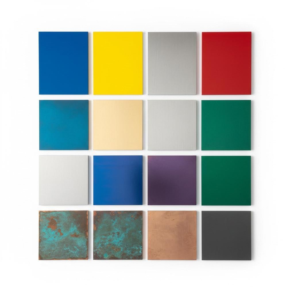 metal finish options including powder coating anodizing and natural patina
