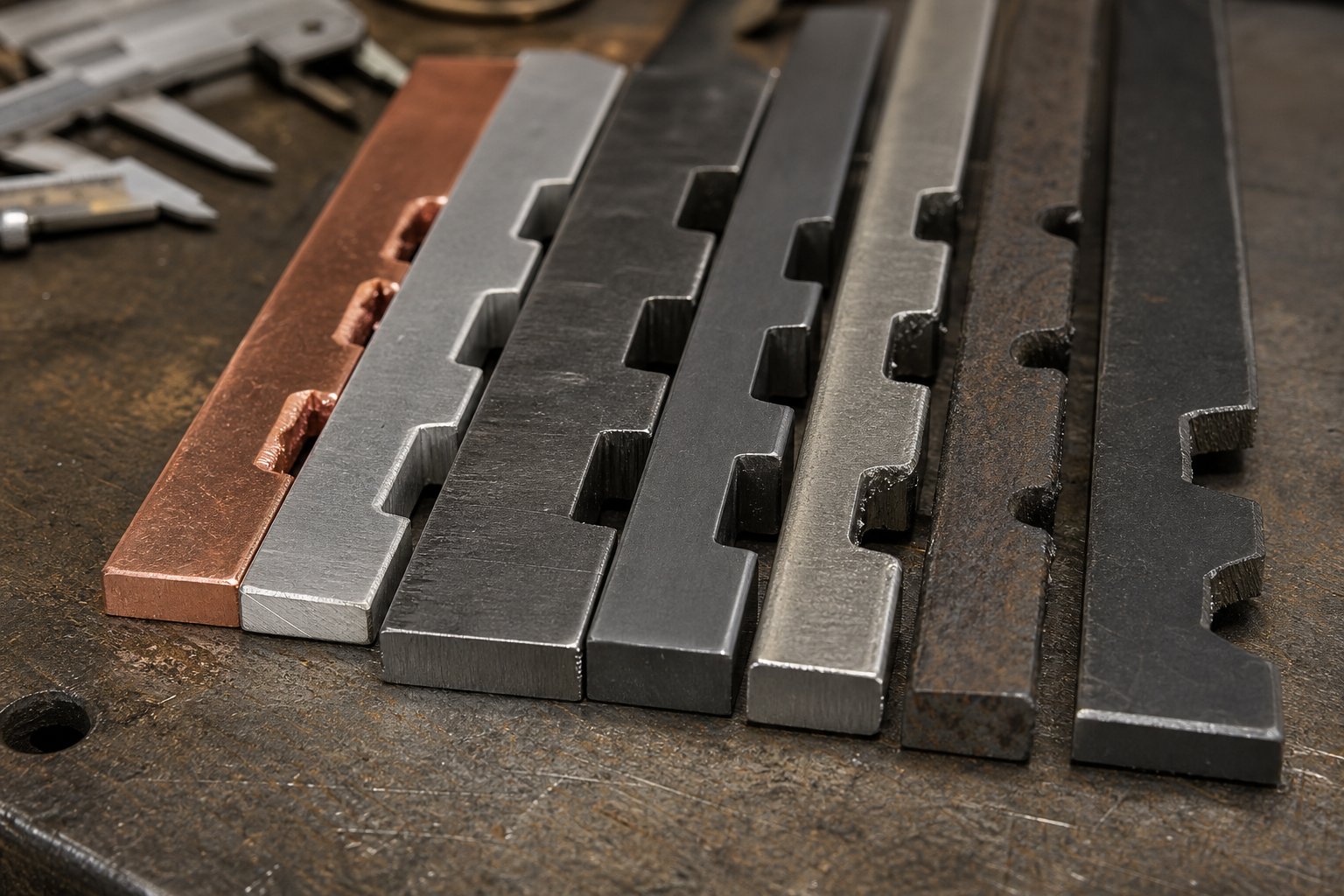 different metal strip materials requiring varied bypass notch clearance approaches based on thickness and alloy properties