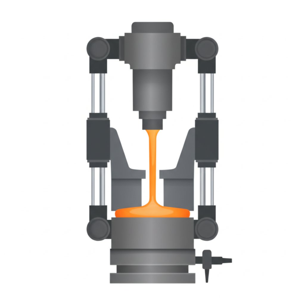 diagram showing the step by step process of high pressure die casting