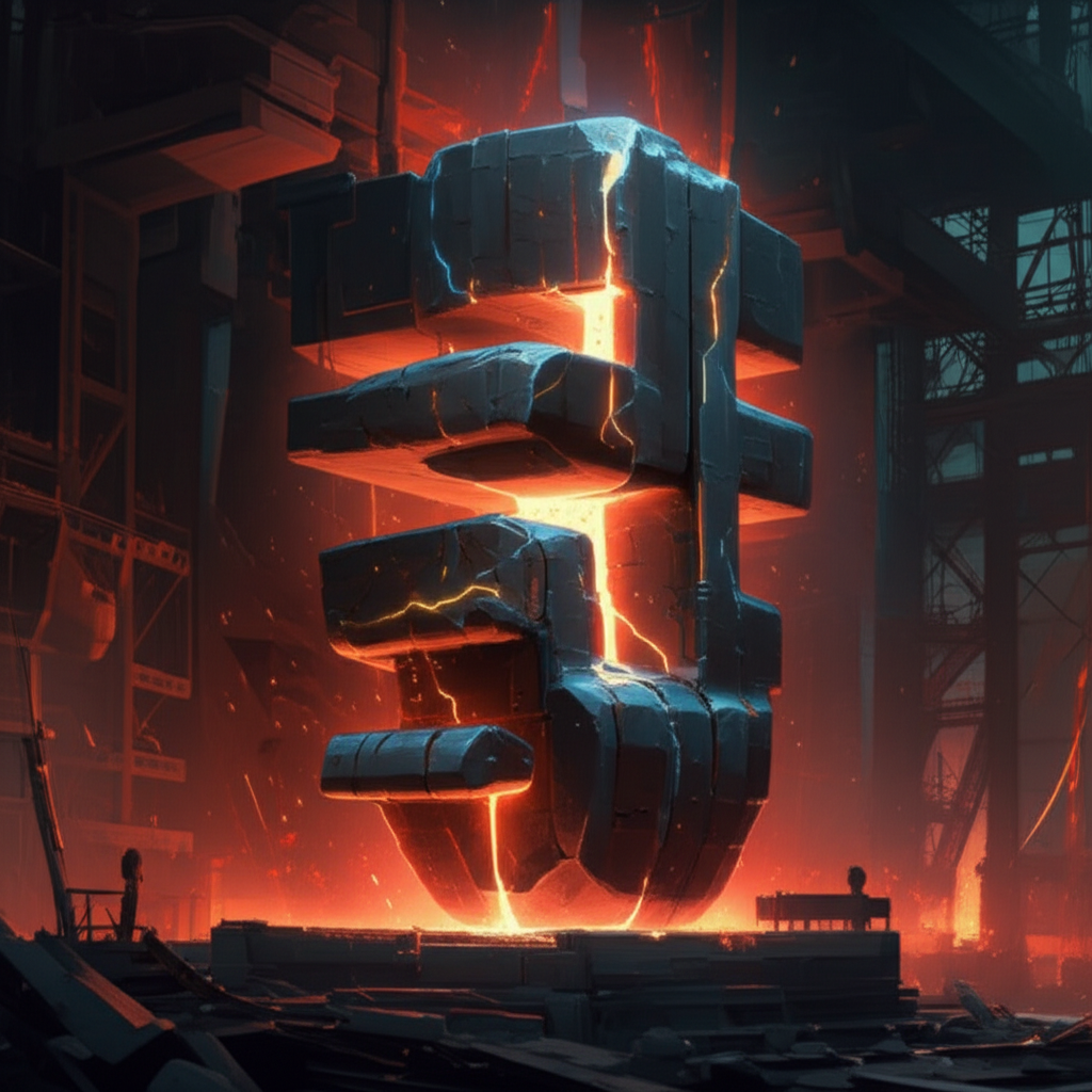 conceptual image of the steel forging process creating a strong automotive part