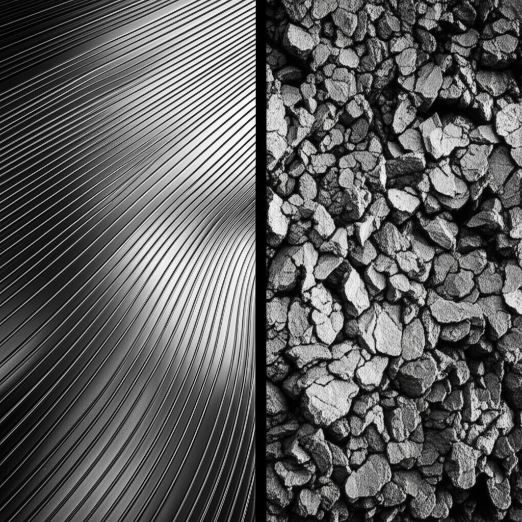 visual comparison of the internal grain structure in forged versus cast metal