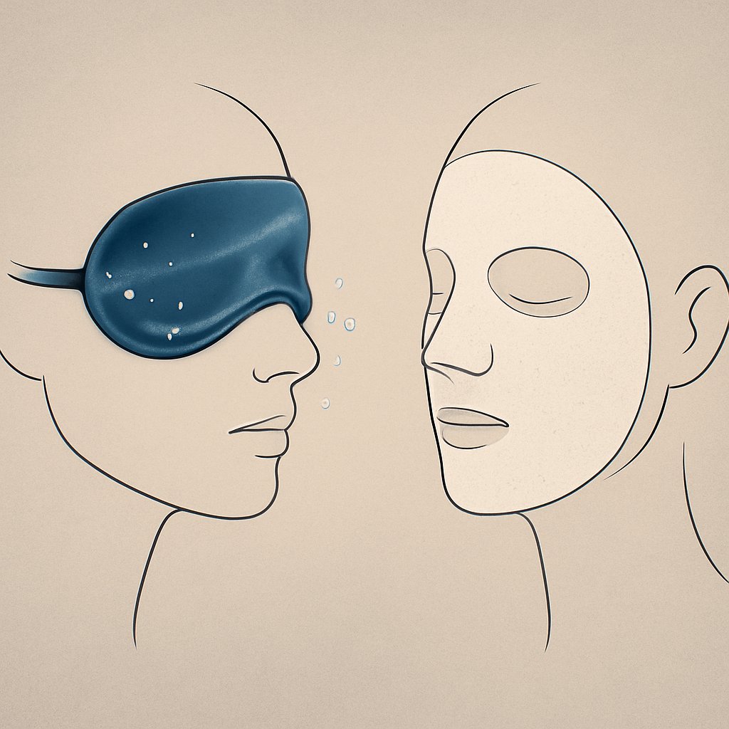 diagram showing how satin repels skincare products while cotton absorbs them