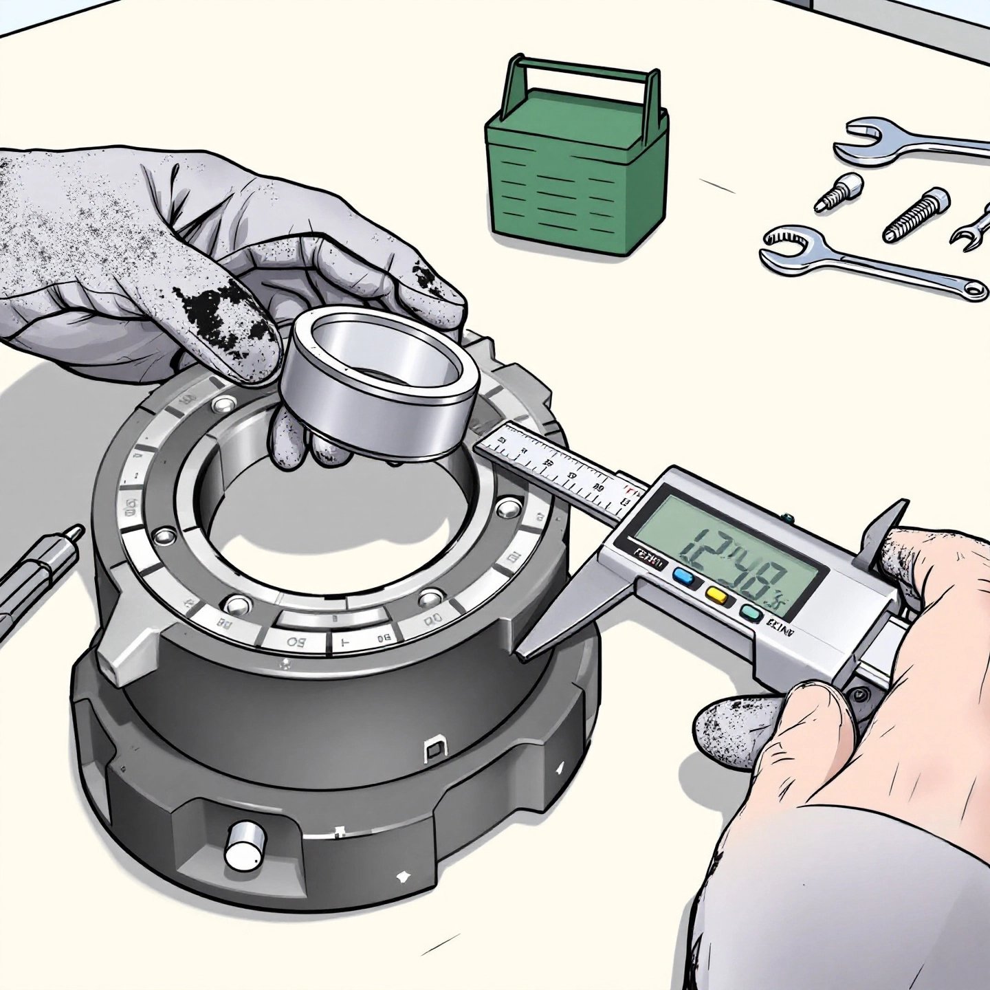 measuring a bearing and choosing the correct adapter from a wheel bearing press kit