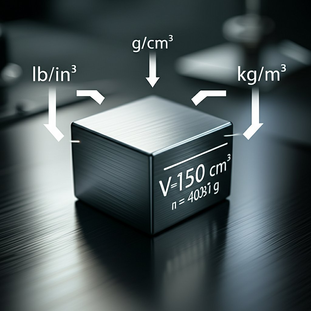 aluminum block with density values and unit conversions for engineering reference