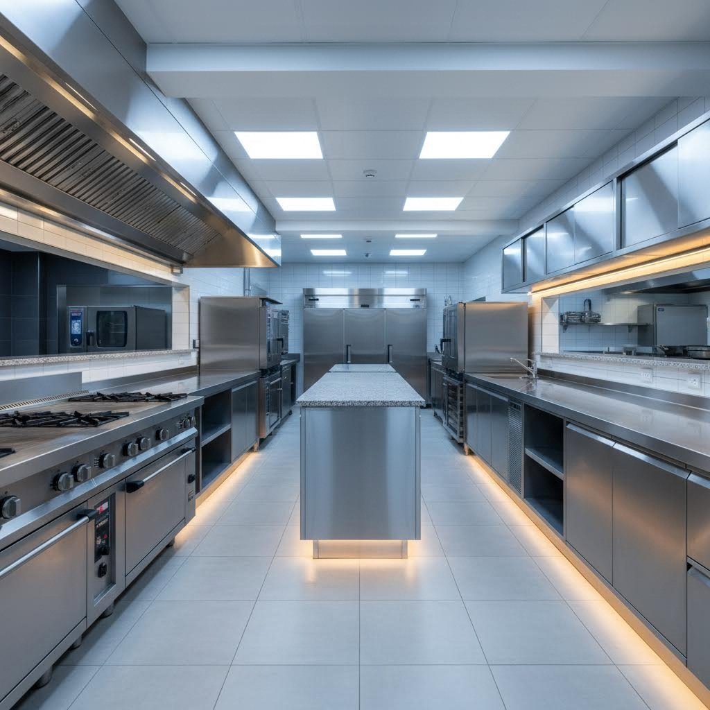commercial kitchens rely on stainless steel for durability and sanitation