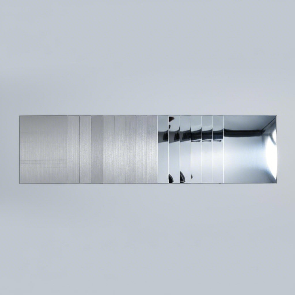 stainless steel finishes range from matte mill to mirror polish