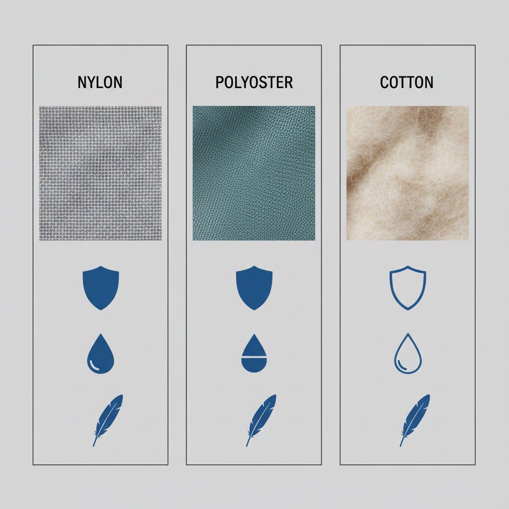 comparison of key features for nylon polyester and cotton fabrics