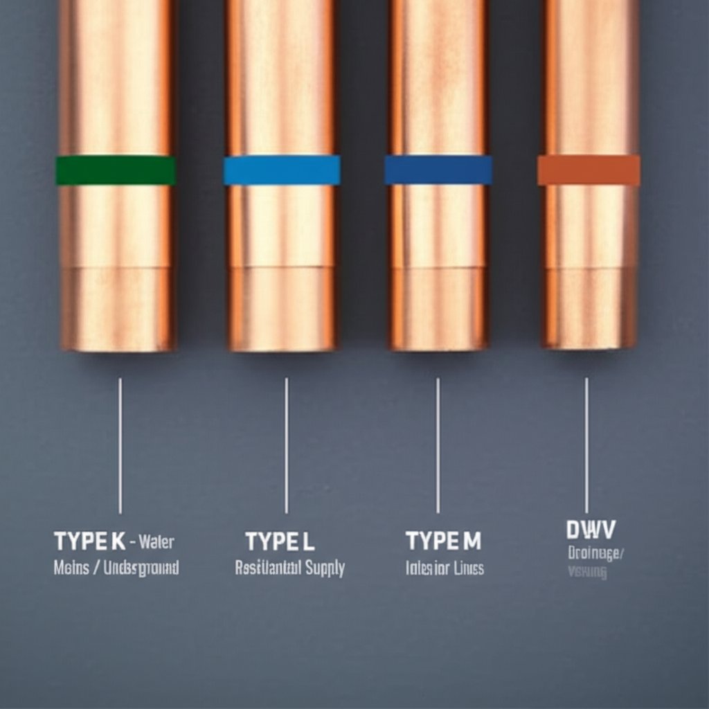 comparison of copper pipe types by wall thickness and application