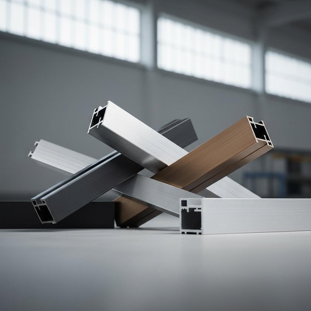 anodized aluminum extrusions in clear black and bronze finishes showcasing durable electrochemical surface treatment