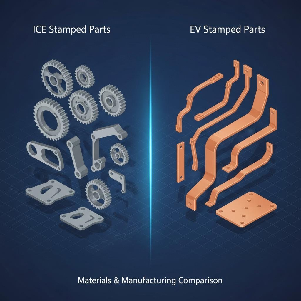 Comparison of traditional automotive stamped components versus modern EV electrical parts