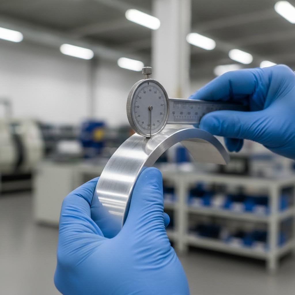 quality inspection of curved aluminum profile for dimensional accuracy