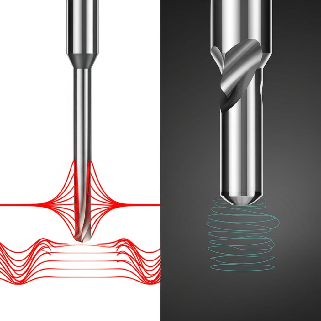 a diagram illustrating how minimizing tool overhang increases rigidity and reduces vibration