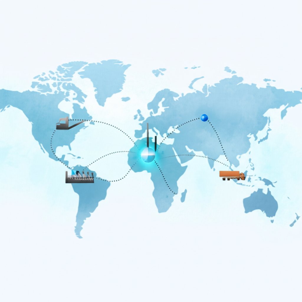 abstract concept of supply chain logistics and partner communication in cnc services
