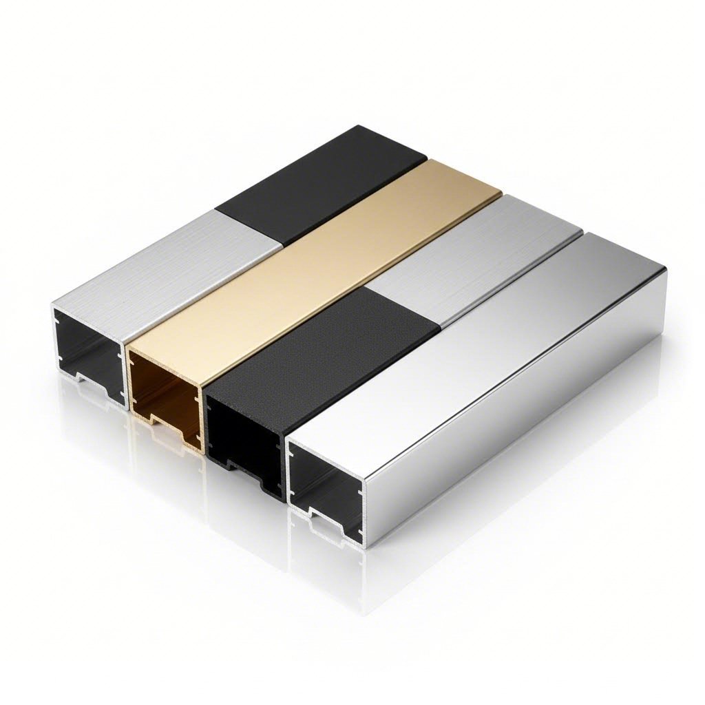 aluminum extrusion surface finishes ranging from anodized to powder coated options