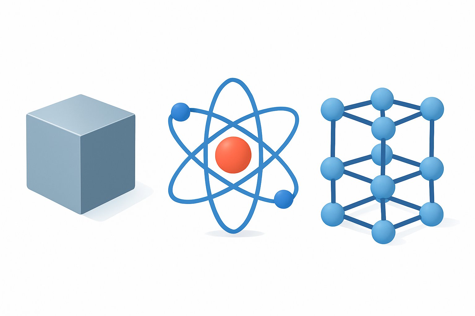 density atomic mass and material type are different comparisons