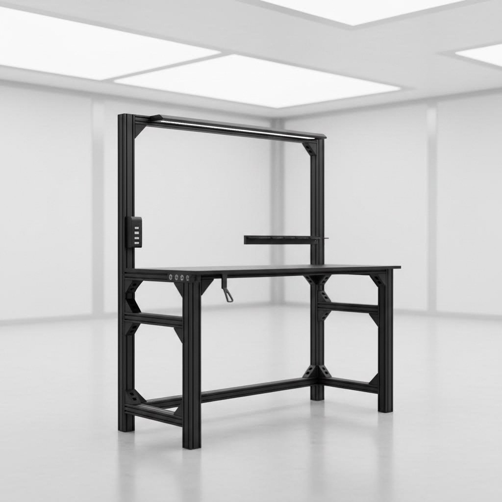 modular aluminum extrusion workstation frame for industrial applications